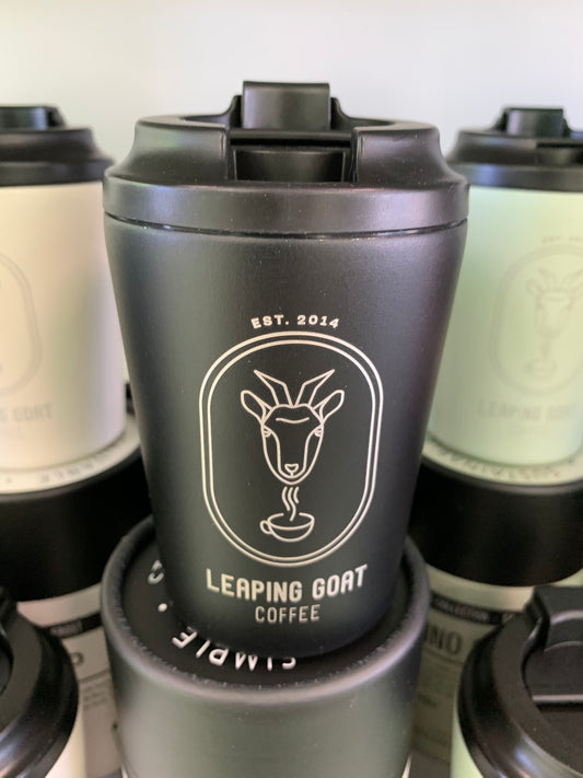 Fressko Bino Cup 8oz - Leaping Goat Custom Design (Coal)