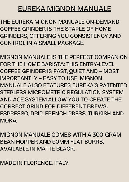 Expobar Barista Minore + Eureka Mignon Manuale Grinder