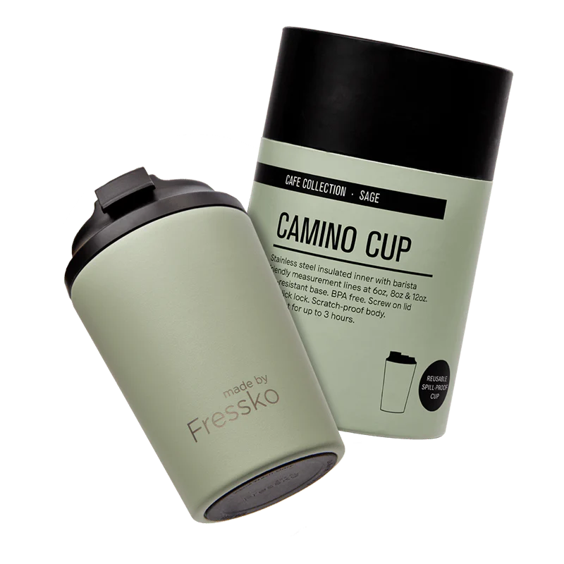 Fressko Camino Cup 12oz - Leaping Goat Custom Design (Sage)