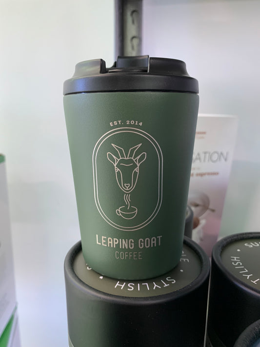 Fressko Bino Cup 8oz - Leaping Goat Custom Design (Khaki)