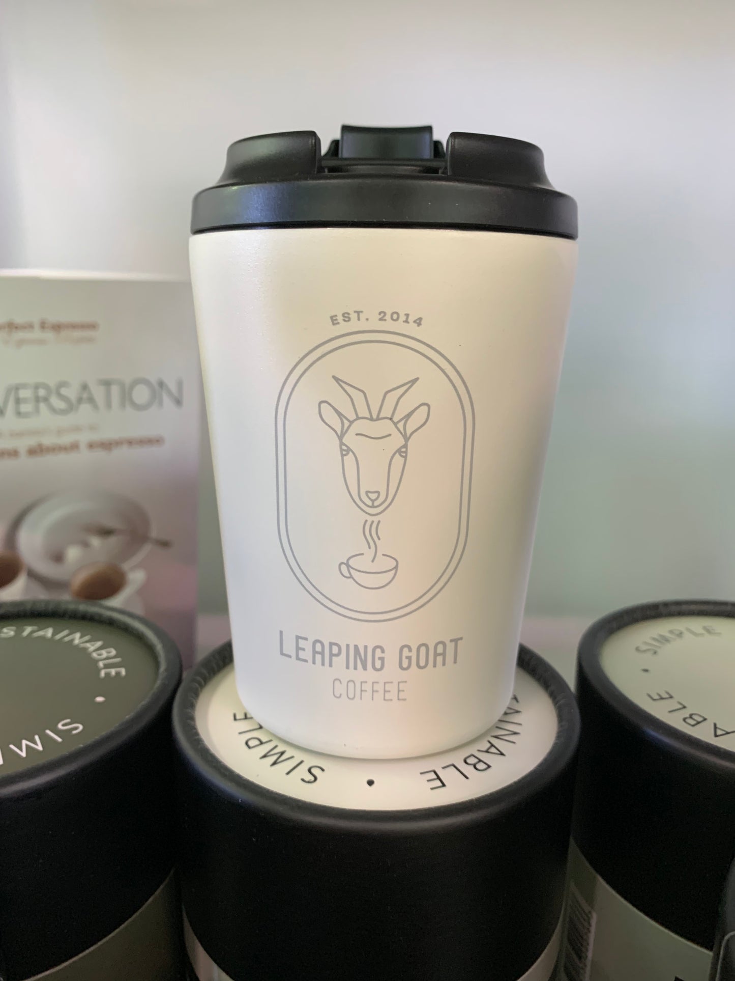 Fressko Camino Cup 12oz - Leaping Goat Custom Design (Frost)