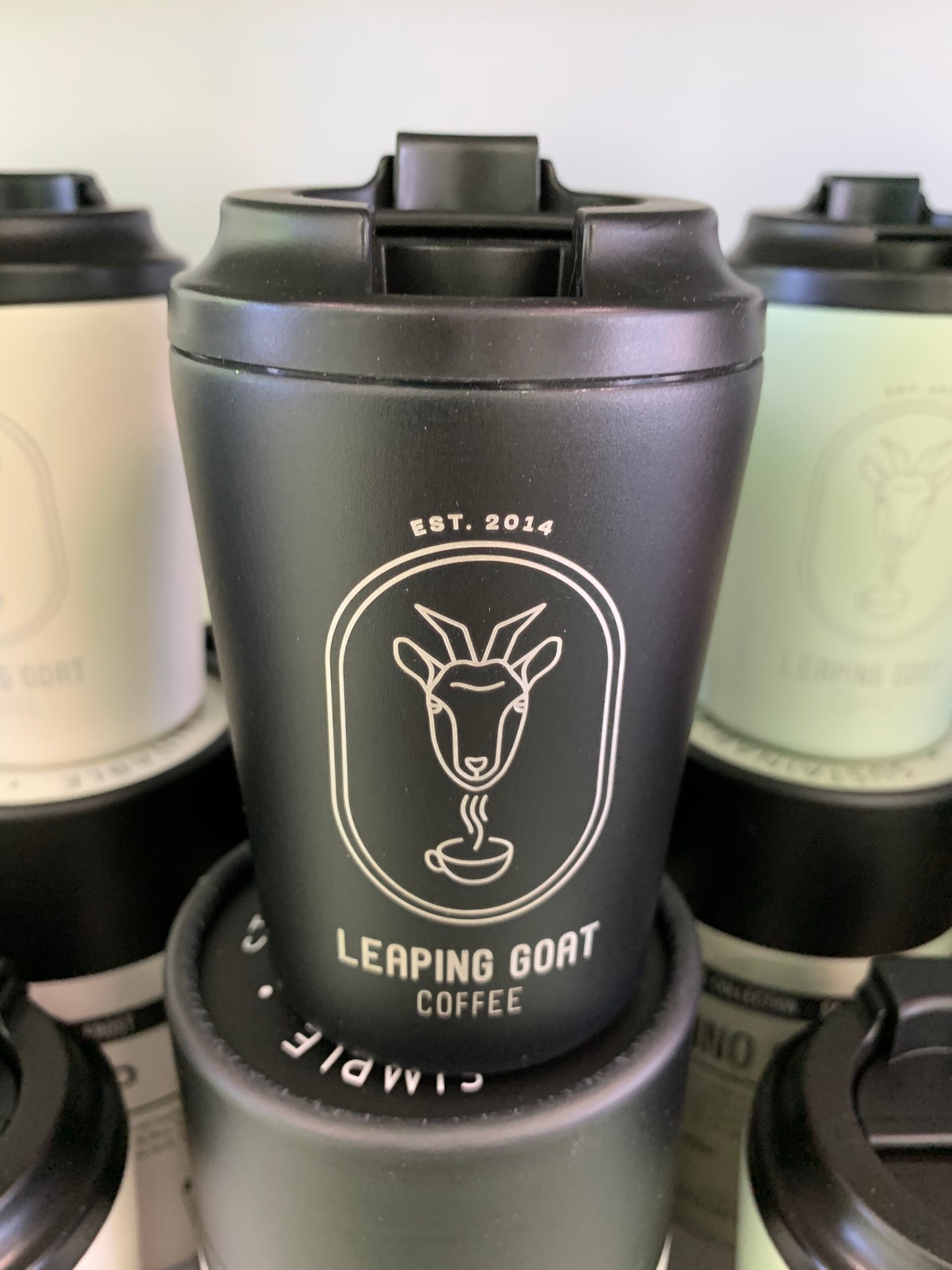 Fressko Camino Cup 12oz - Leaping Goat Custom Design (Coal)